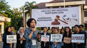 Ilustrasi Implementasi KUHP Baru 2026 terhadap Kebebasan Berpendapat warga negara Indonesia