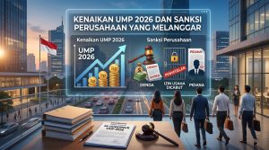 Visual mengenai Kenaikan UMP 2026 dan Sanksi Perusahaan yang Melanggar sesuai regulasi terbaru