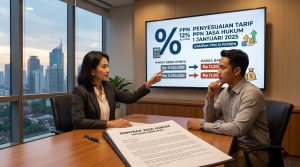 Ilustrasi dampak PPN 12 persen terhadap perubahan harga kontrak jasa hukum di Indonesia