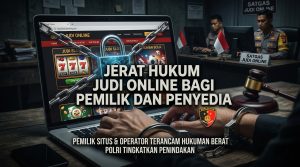 Ilustrasi analisis jerat hukum judi online bagi pemilik dan penyedia platform digital di Indonesia
