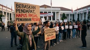 Visual analisis pasal penghinaan presiden kuhp baru dan kebebasan berpendapat di Indonesia