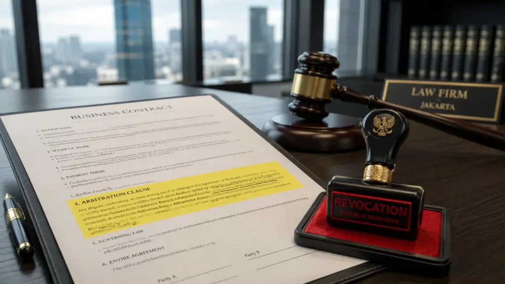 Klausul Arbitrase Kontrak Bisnis Izin Usaha Dicabut