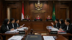 Sidang prosedur kepailitan Perseroan Terbatas di Pengadilan Niaga Indonesia