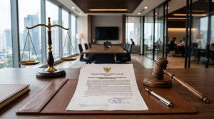 Dokumen hukum PP Nomor 3 Tahun 2026 dan palu hakim untuk penegakan Sanksi Skema Piramida dalam Bisnis MLM