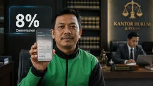 Analisis yuridis potongan komisi ojek online sebesar 8 persen sesuai Perpres 27/2026