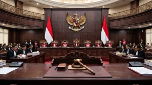 Ilustrasi ruang sidang Mahkamah Konstitusi yang merepresentasikan pembahasan constitutional omission dalam hukum Indonesia