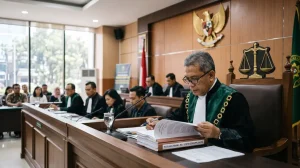 Hakim Indonesia menerapkan living law dalam masyarakat saat membacakan putusan di ruang sidang pengadilan