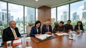 Rapat direksi membahas perubahan susunan pengurus PT di ruang korporat