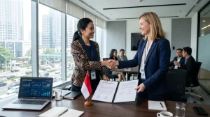 Skema joint venture PMA antara investor asing dan pengusaha lokal Indonesia menandatangani perjanjian kerja sama