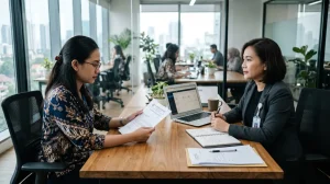 Pekerja PKWT menerima surat PHK sebelum kontrak berakhir di kantor Indonesia