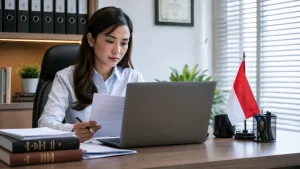 Praktisi hukum memeriksa dokumen syarat tarif PNBP nol rupiah di kantor