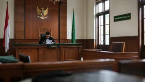 Ruang sidang praperadilan penetapan tersangka di pengadilan negeri Indonesia