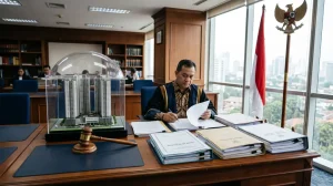 Ilustrasi proses PKPU pengembang rumah susun di ruang sidang Pengadilan Niaga Indonesia