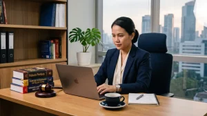 Praktisi hukum meninjau tata cara pengutipan hak cipta konten digital di layar laptop