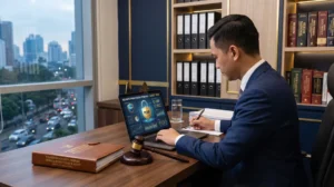 Ilustrasi sanksi pelanggaran pelindungan data pribadi di kantor hukum Indonesia
